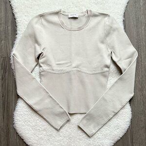 Babaton Cream Long Sleeve Top